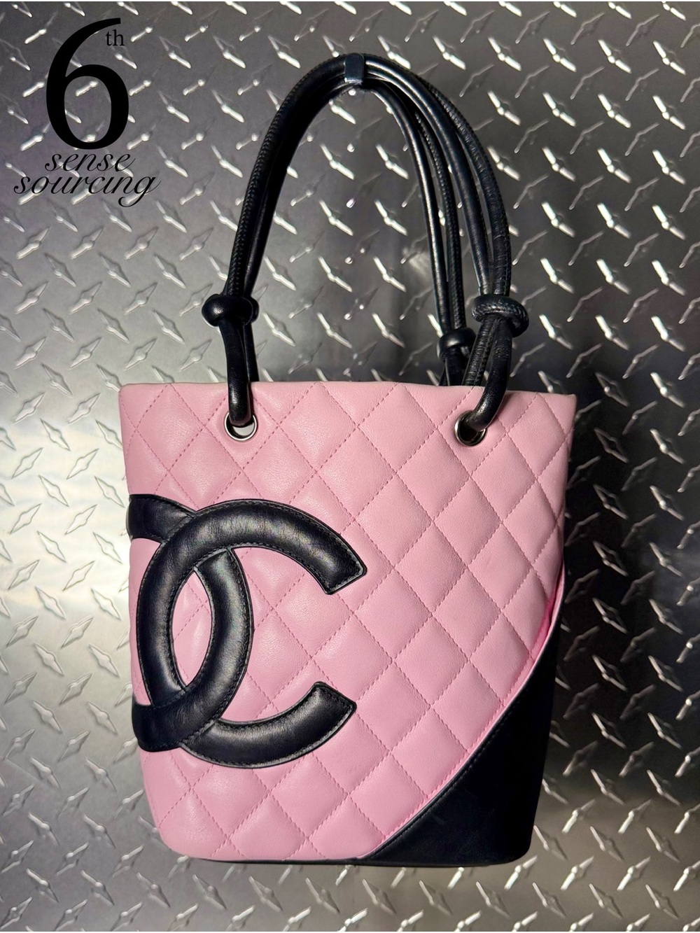 Chanel Vintage Mini Cambon Logo Tote in Pink